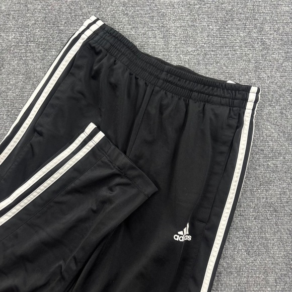 adidas Pants - Adidas Track Pants Medium Black 3-Stripe Elastic Waist Athletic Trousers Womens
